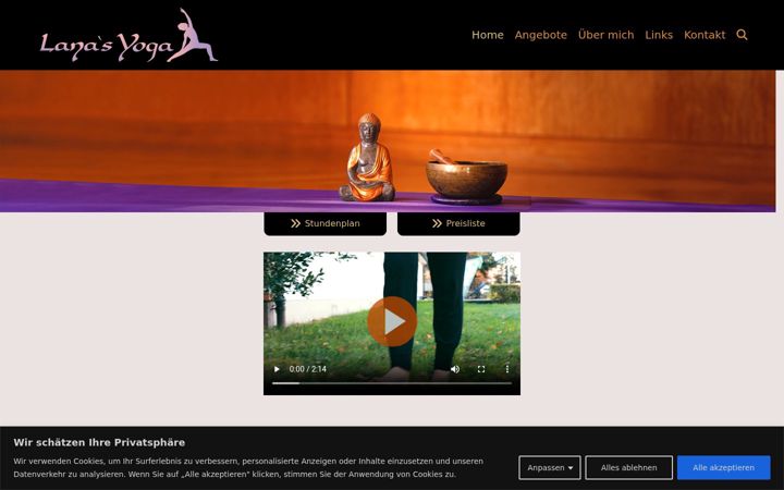 Screenshot of lanas-yoga.ch