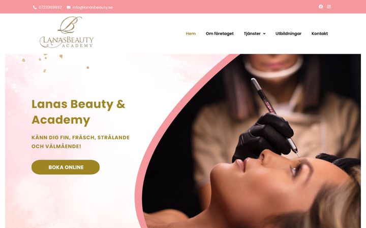 Screenshot of lanasbeauty.se