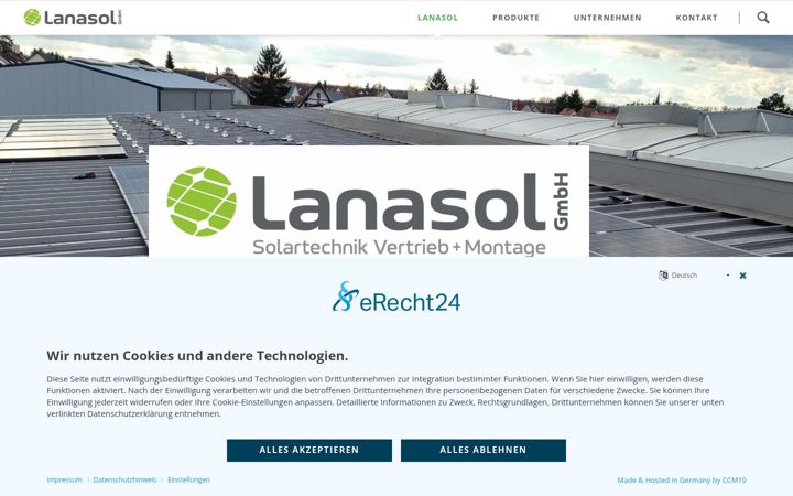Screenshot of lanasol.de