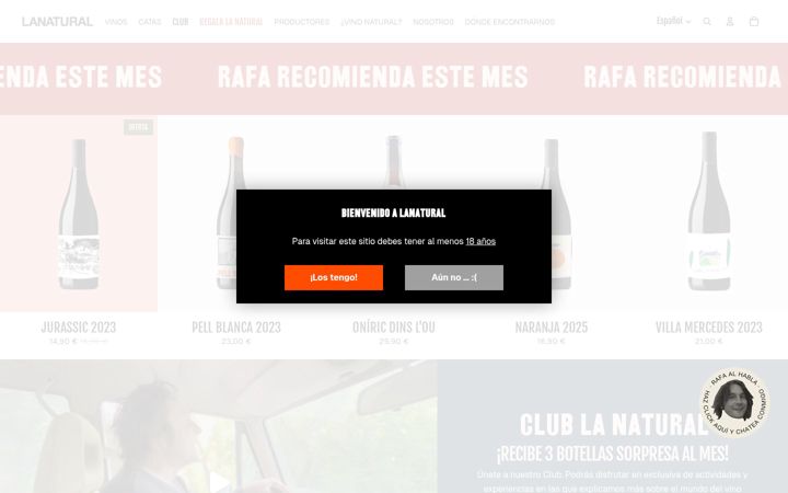Screenshot of lanaturalwine.com