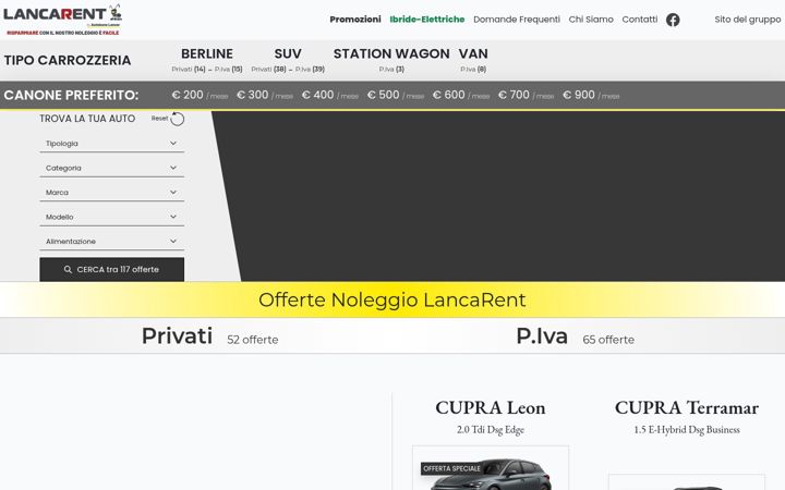 Screenshot of lancarent.it