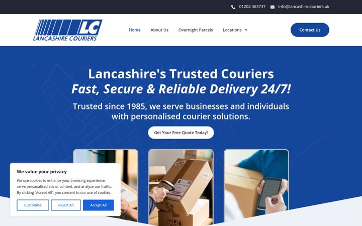 Screenshot of lancashire-couriers.com