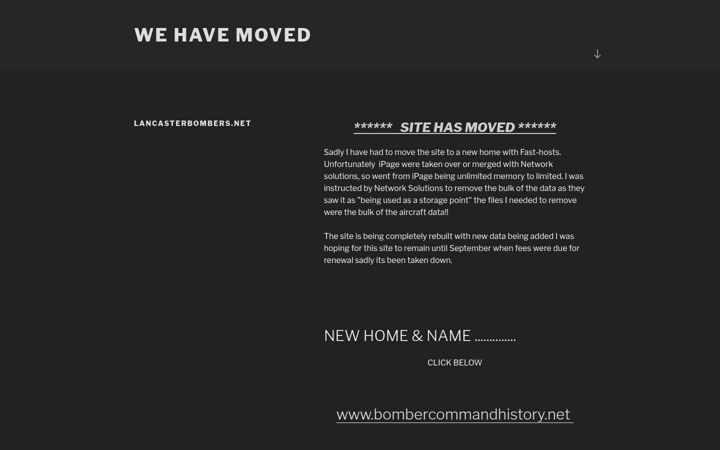 Screenshot of lancasterbombers.net