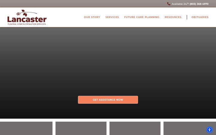 Screenshot of lancasterfuneralhome.com