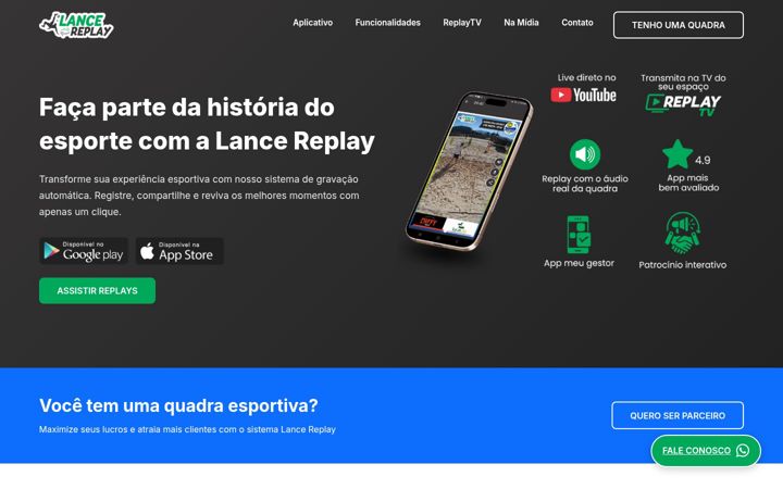 Screenshot of lancereplay.com.br
