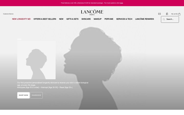 Screenshot of lancome.co.uk