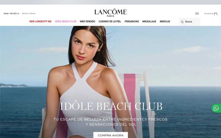 Screenshot of lancome.com.mx
