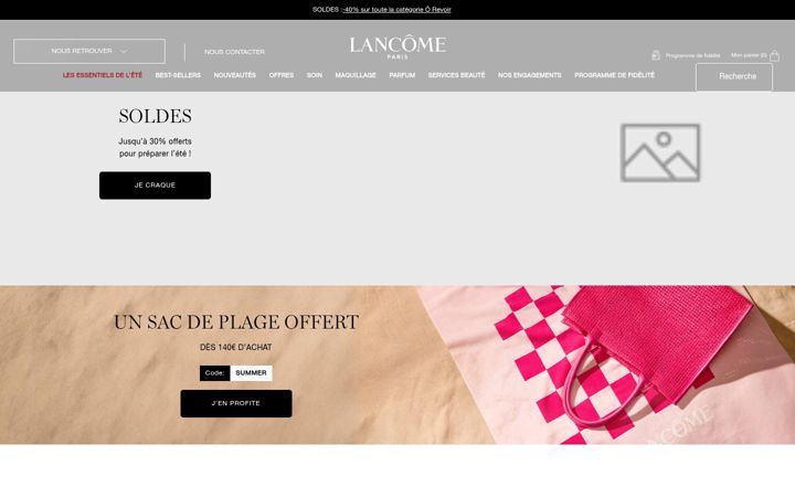 Skjermbilde av lancome.fr