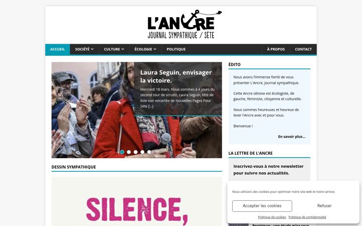 Screenshot of lancredesete.fr