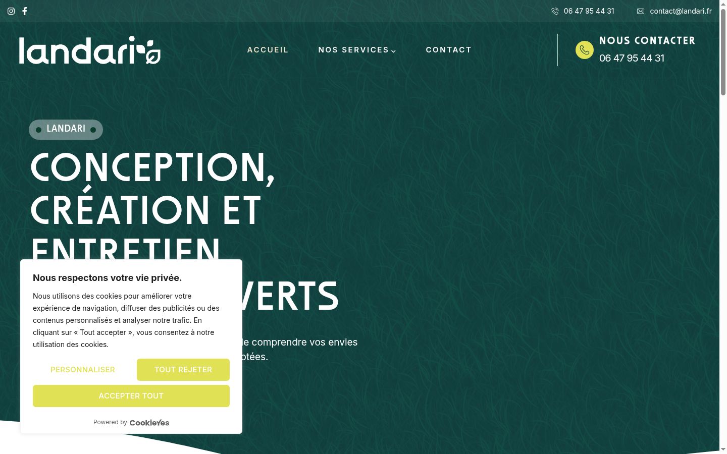 Screenshot of the consent banner shown before any interaction