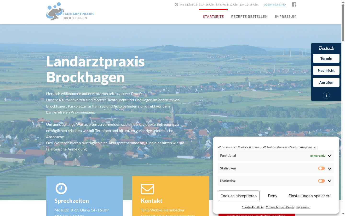 Screenshot des Einwilligungsbanners vor jeglicher Interaktion
