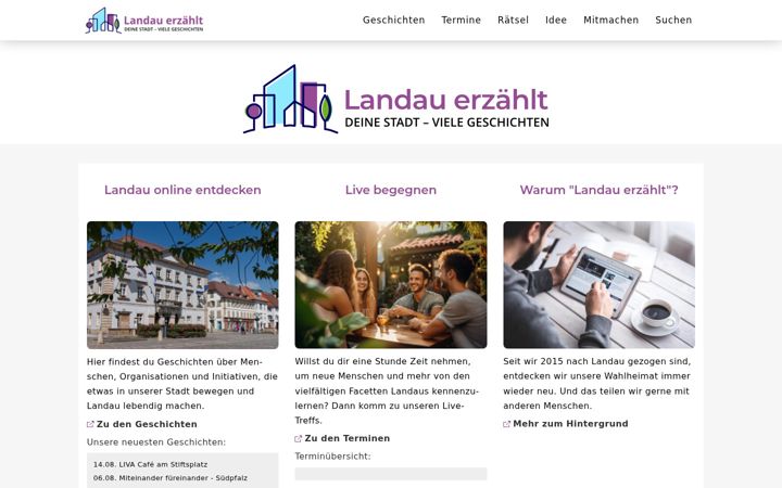 Screenshot of landau-erzaehlt.de