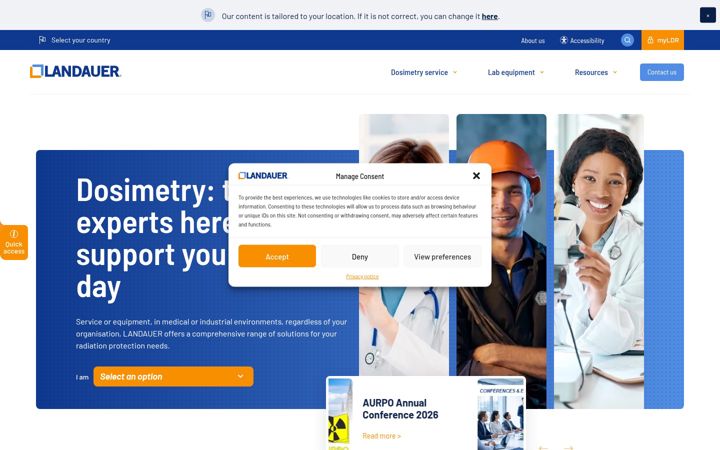 Screenshot of landauer.co.uk