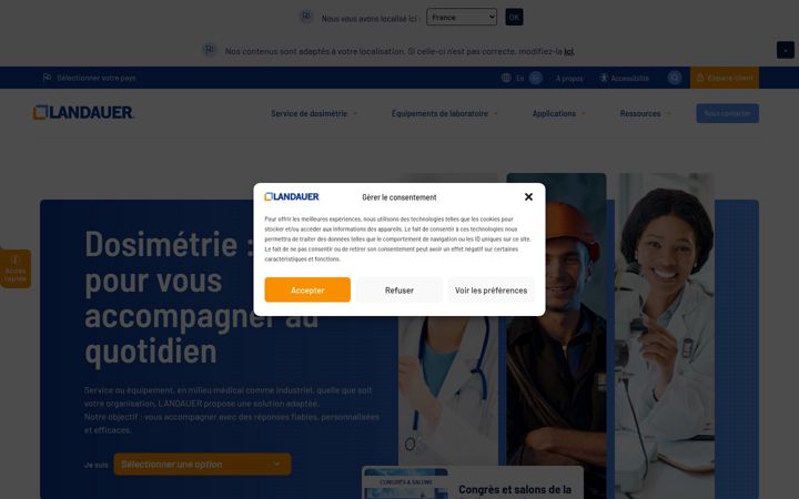 Screenshot of landauer.eu