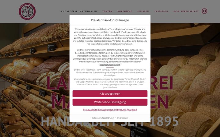 Screenshot of landback.de