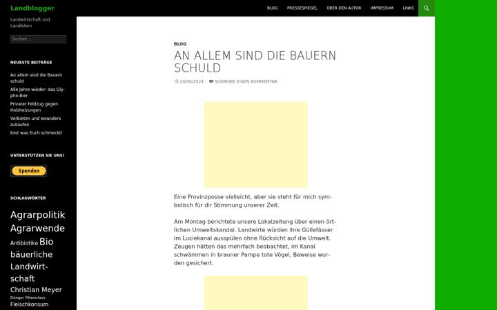 Screenshot of landblogger.de