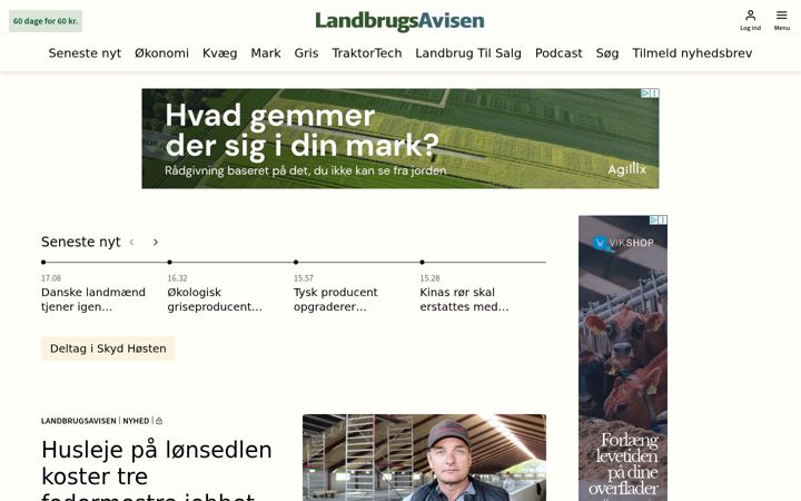 Screenshot of landbrugsavisen.dk