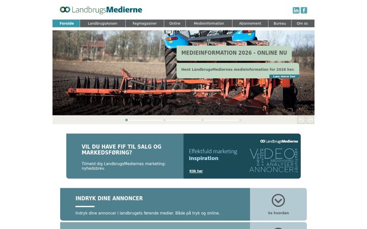 Screenshot of landbrugsmedierne.dk