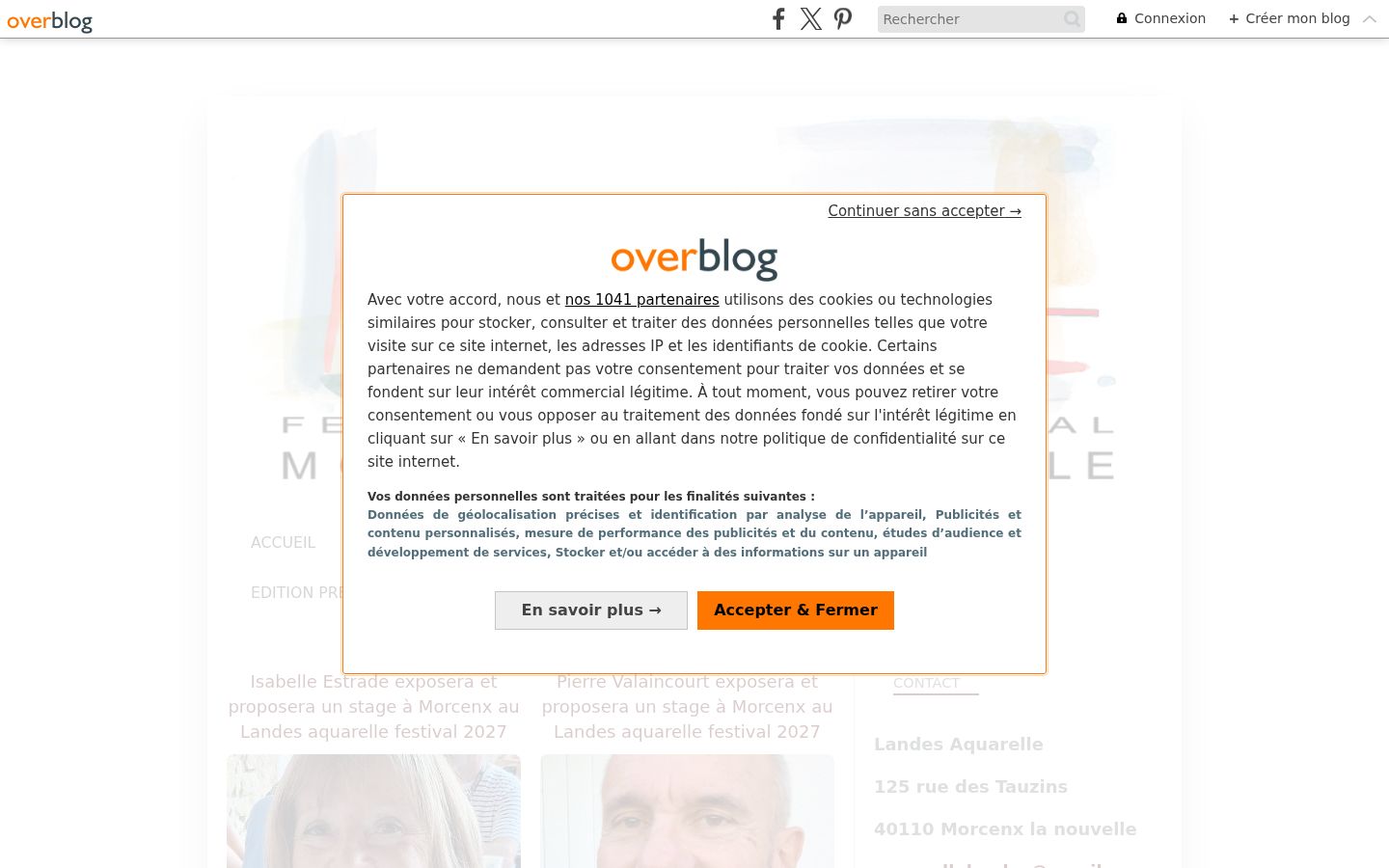 Screenshot del banner di consenso mostrato prima di qualsiasi interazione