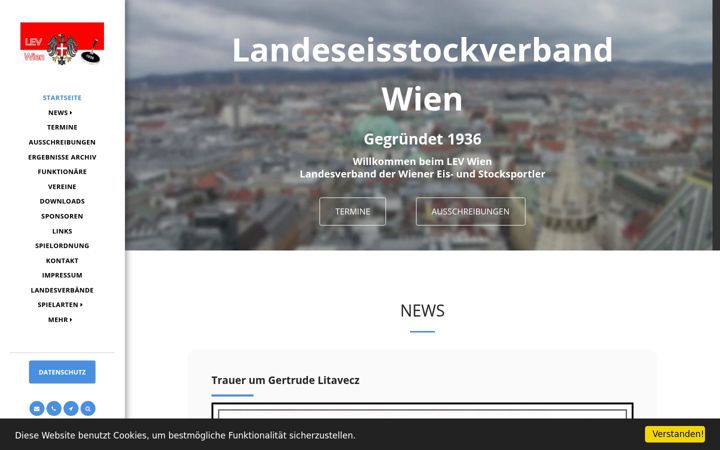 Screenshot of landeseisstockverband-wien.com