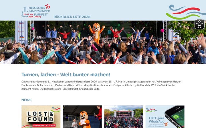 Screenshot von landeskinderturnfest.de