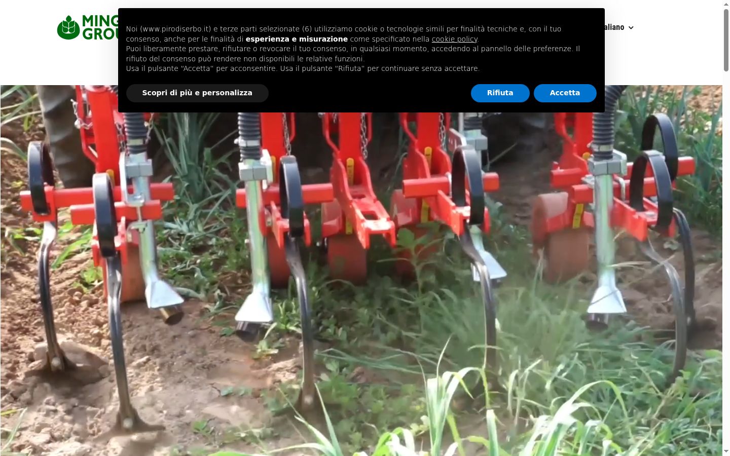 Screenshot del banner di consenso mostrato prima di qualsiasi interazione
