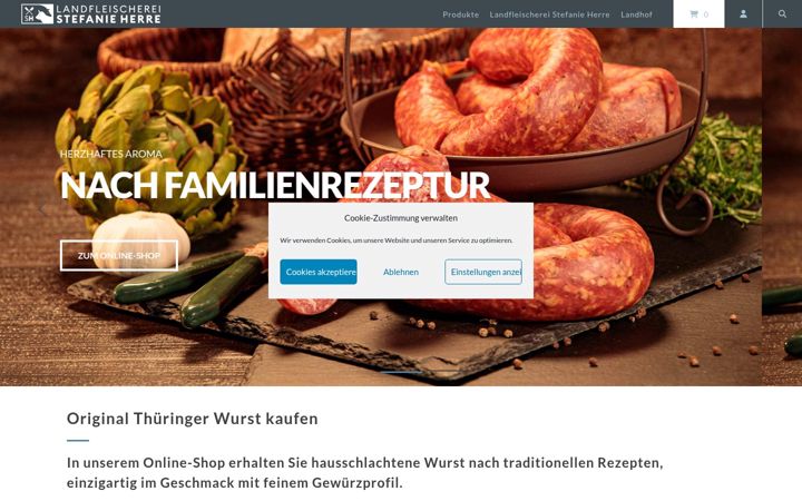 Snimka zaslona za landfleischerei-herre.de