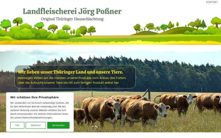 Snimka zaslona za landfleischerei-possner.de