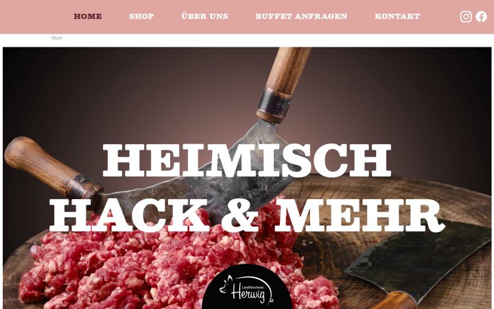 Snimka zaslona za landfleischereiherwig.de