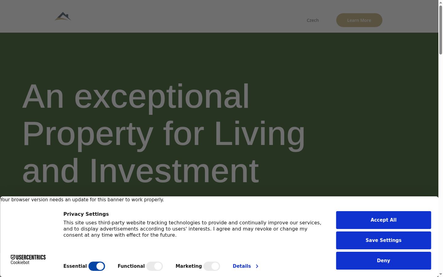 Screenshot of the consent banner shown before any interaction