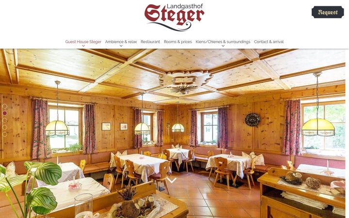 Screenshot of landgasthof-steger.com