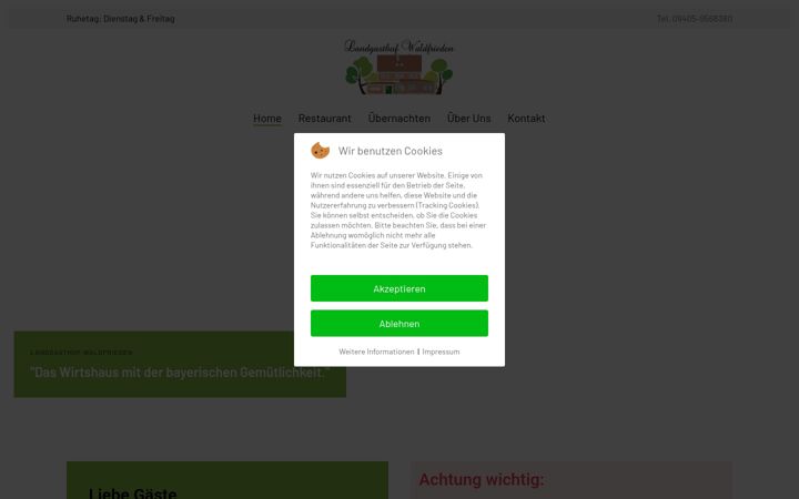 Screenshot of landgasthof-waldfrieden.de