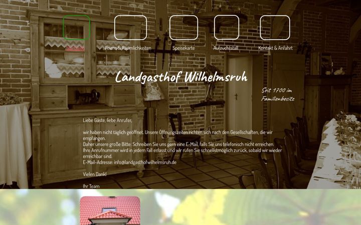 Screenshot of landgasthofwilhelmsruh.de