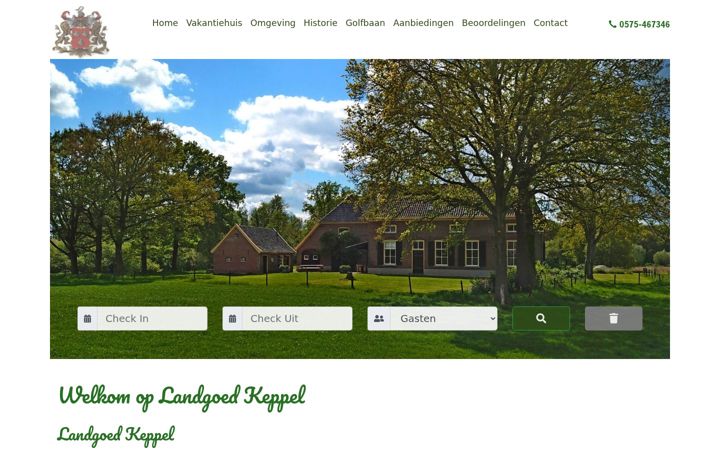 Screenshot of landgoedkeppel.nl