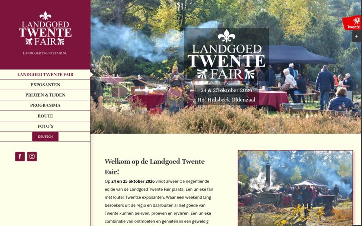 Screenshot of landgoedtwentefair.nl
