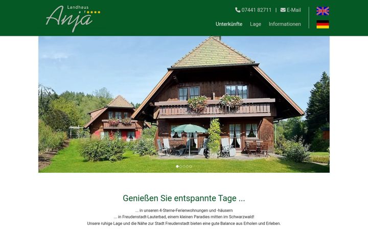 Screenshot of landhaus-anja.de