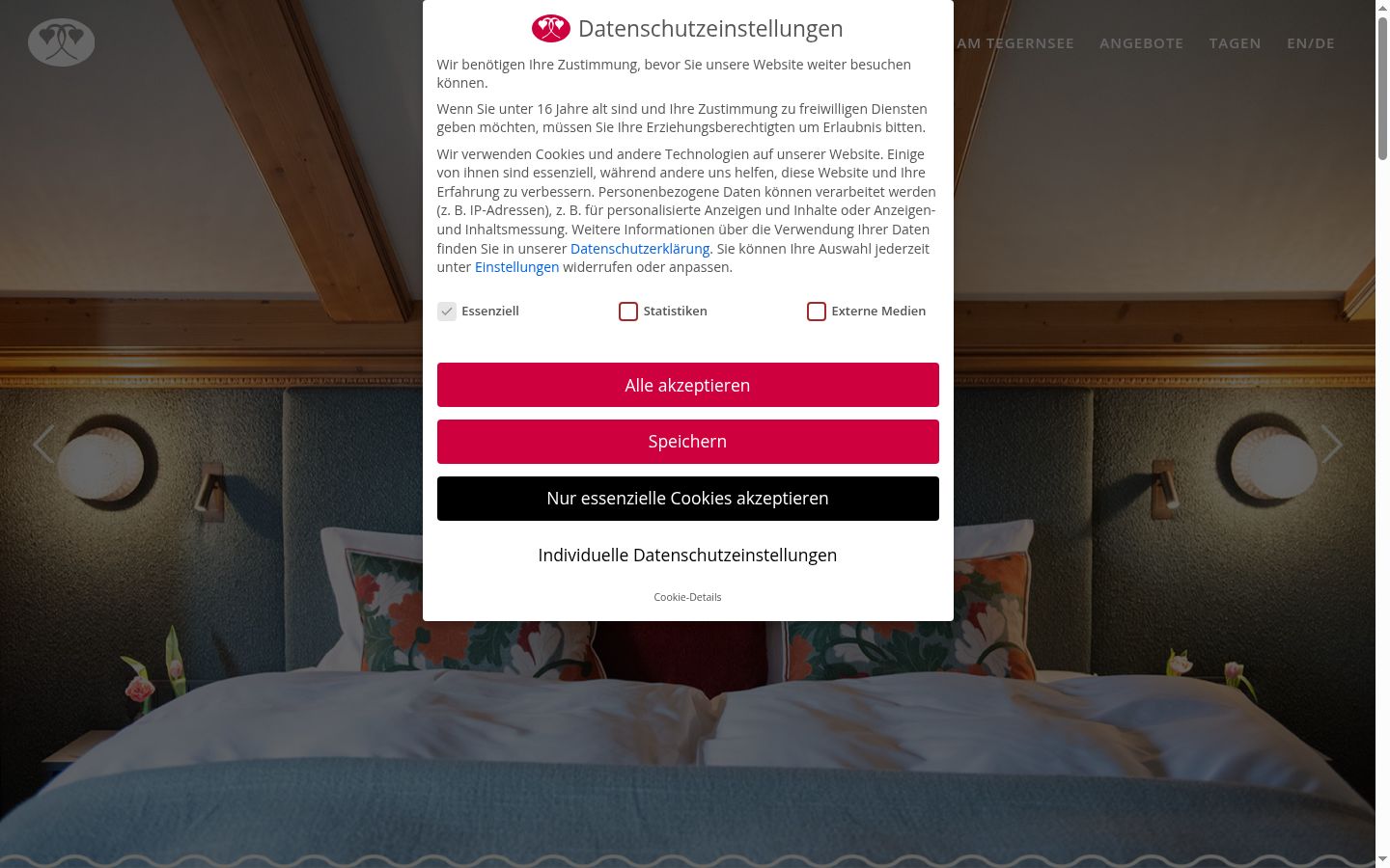 Screenshot del banner di consenso mostrato prima di qualsiasi interazione