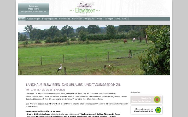 Screenshot of landhaus-elbwiesen.de