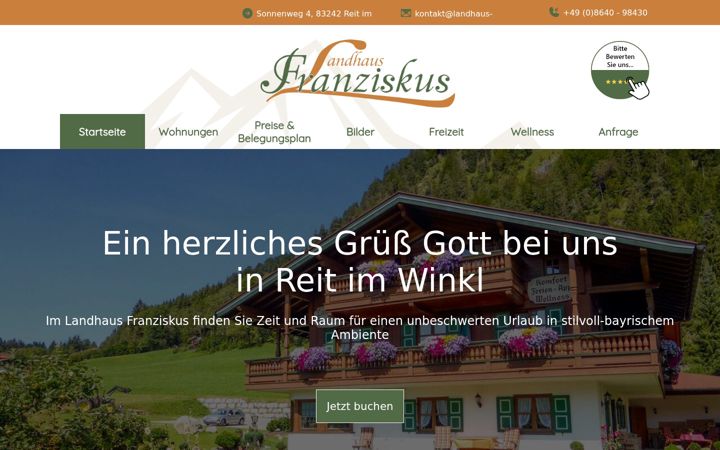 Screenshot of landhaus-franziskus.de
