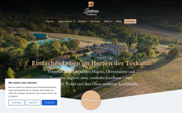 Screenshot of landhaus-in-der-toskana.com