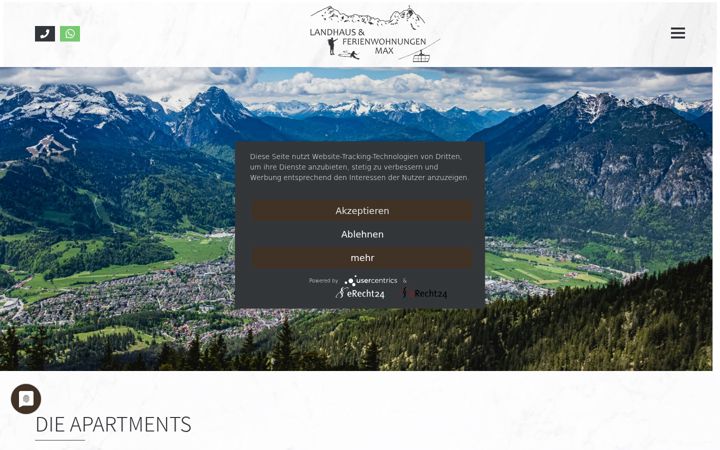 Screenshot of landhaus-max.de