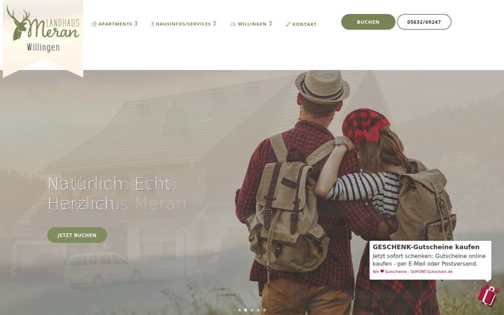 Screenshot of landhaus-meran.de