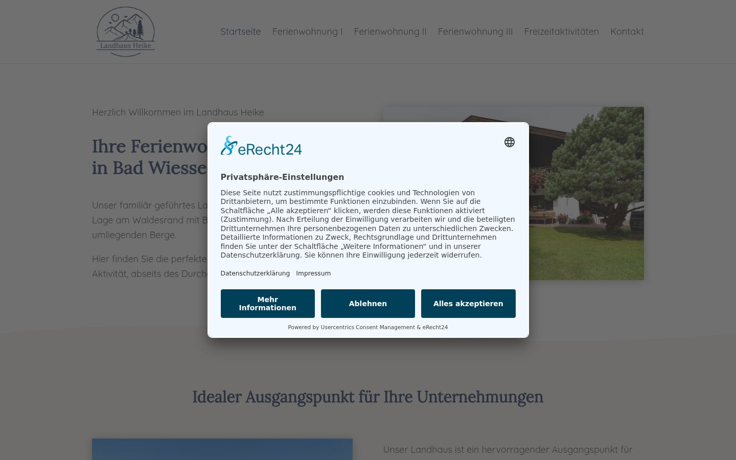 Screenshot of the consent banner shown before any interaction