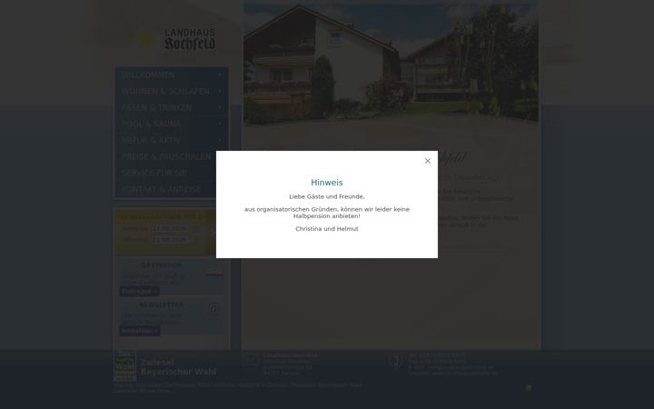 Screenshot of landhaushochfeld.de
