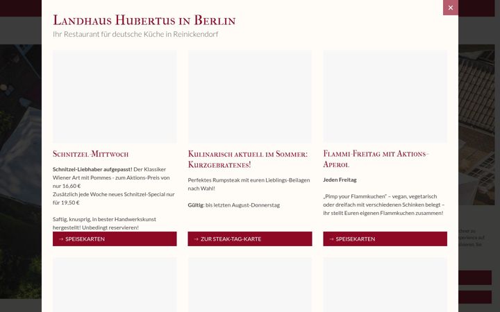 Screenshot of landhaushubertus.com