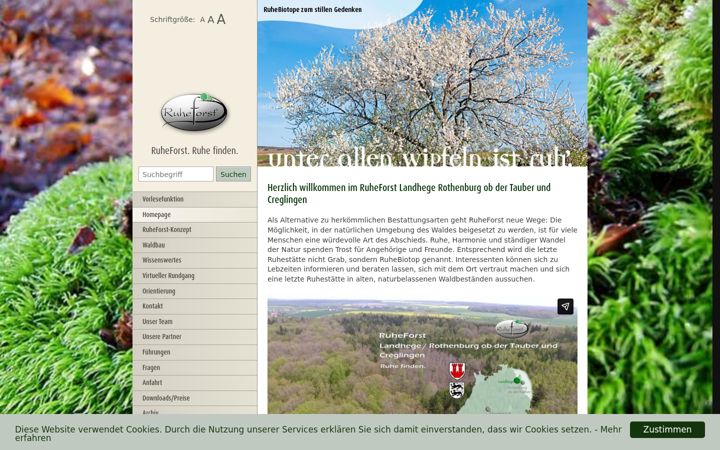 Screenshot of landhege-ruheforst.de