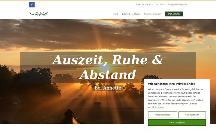 Screenshot of landhofidyll.de
