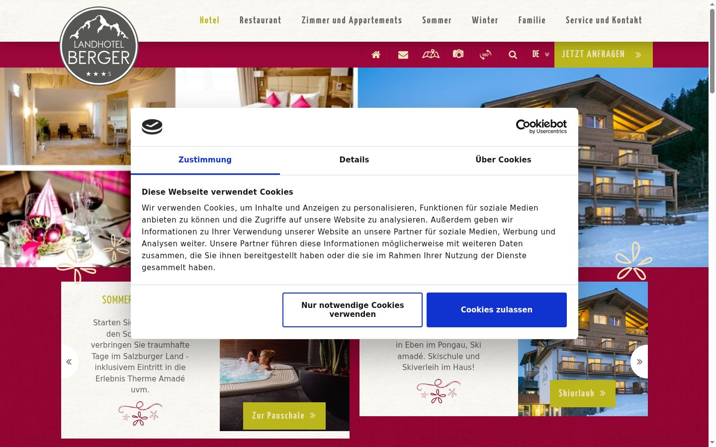 Ekrānuzņēmums ar piekrišanas baneri, kas tika rādīts pirms jebkādas mijiedarbības