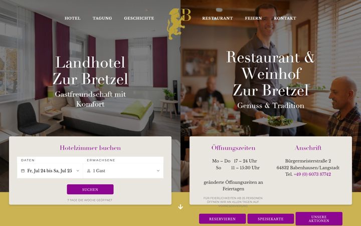 Screenshot of landhotel-bretzel.de