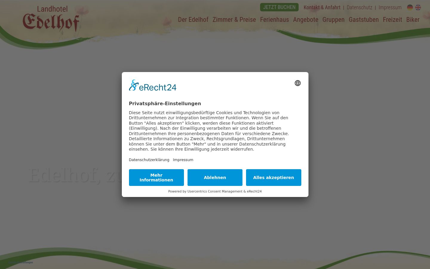 Screenshot del banner di consenso mostrato prima di qualsiasi interazione